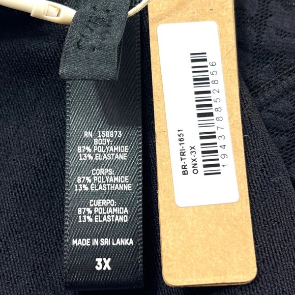 SKIMS Logo Mesh Triangle Bralette Onyx 3X - Picture 7 of 9